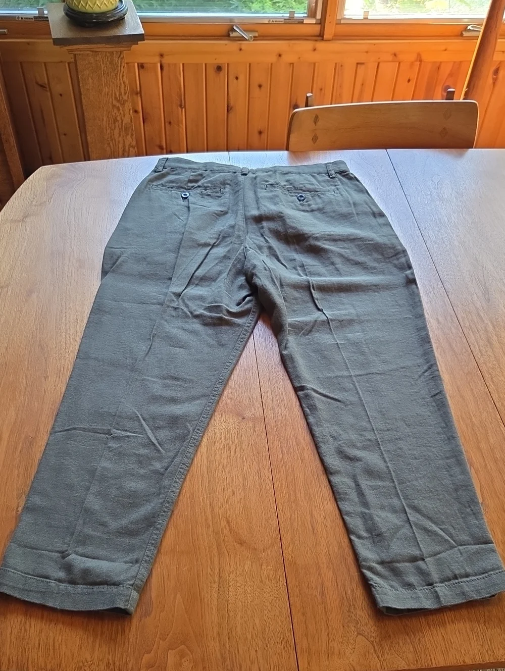 Banana Republic Olive Relaxed Fit Linen Cotton Pants 30x30
